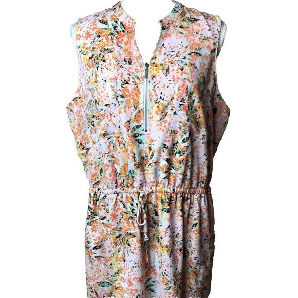 Women's APT 9 XXL Floral Dress Sleeveless V Neck  Elastic Waist Pockets - Picture 3 of 15
